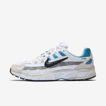 Nike P-6000 - Férfi Utcai Cipő - Fehér/Kék/Világos Szürke/Fekete